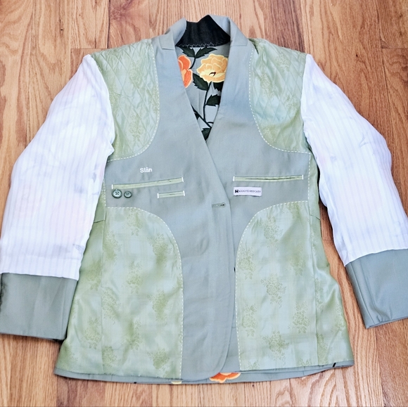 Addicted Bespoken Floral Embroidered Statement Blazer Men’s M - Picture 8 of 14